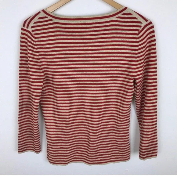 Boston Proper Red & Gold Glitter Blouse - Picture 2 of 4